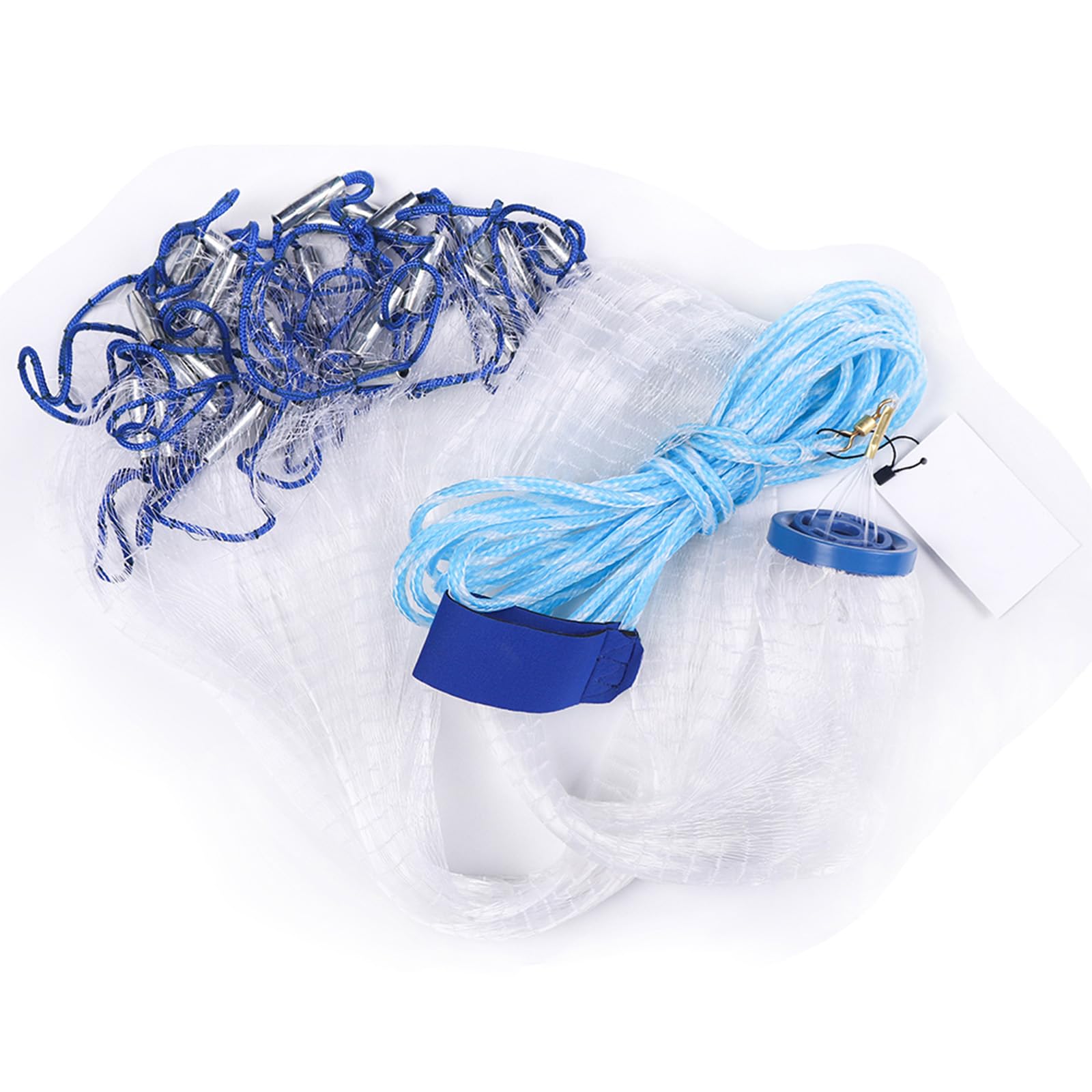 Angelnetz Wurfnetz zum Fischen Monofilament Handwurf Fishnets Salzwasser-Fischnetz für Seen und Flüsse Durchmesser 1,8m/2,4m/3,0m/3,6m/4,2m/4,8m/5,4m/6,0m/6,6m/7,2m