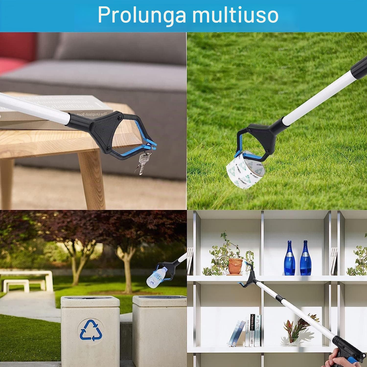 Pinza Telescopica 2 Pinze,83cm Pinza telescopica Prendi Oggetti,Pinza Raccogli Oggetti,Pinza Raccogli Rifiuti,Pinza per Raccogliere Oggetti Terra,Pinza Magnetica Pieghevole