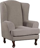 Vista 59 de Turquoize - Fundas de sillas de 2 piezas, fundas de sofá, funda de sillón con reposabrazos, protector lavable para sillas, tela jacquard gruesa Cian