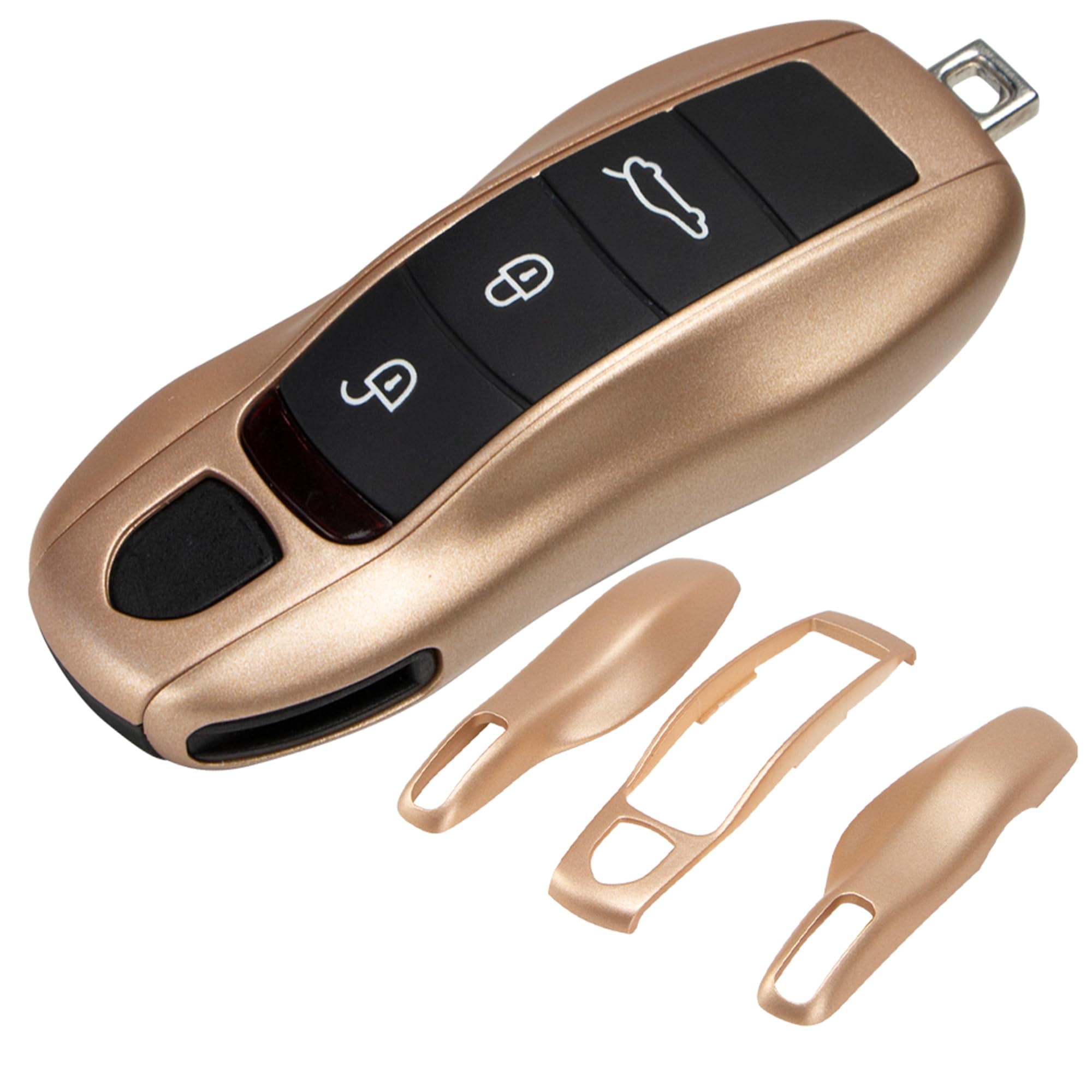 AeroBon 3-Piece Painted Key Cover Key Fob Shell Cover Compatible with Porsche Key Shell, Key Shell Replacement (MK1, Neodyme)