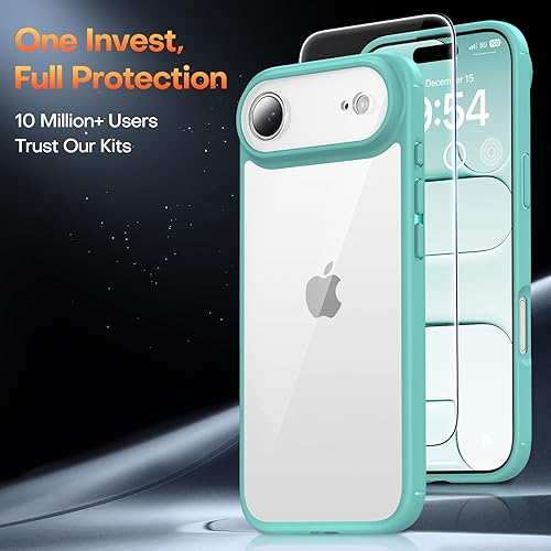 Miniatura 324 de TAURI Funda 3 en 1 para iPhone 13 Pro, [no amarilla] con 2 protectores de pantalla, funda delgada a prueba de golpes para iPhone 13 Pro, color negro