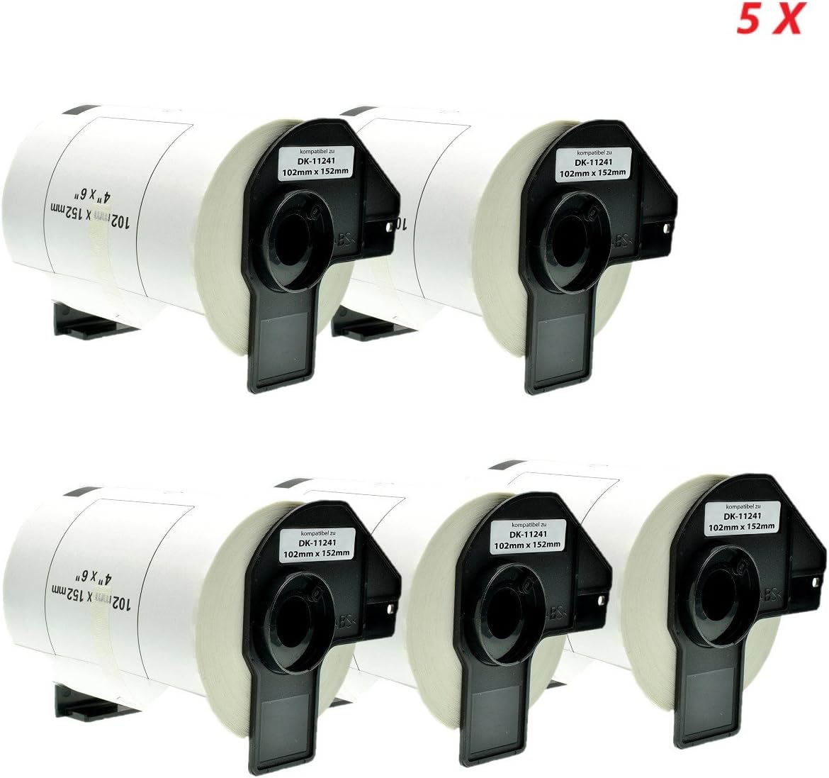 Azprint 5 Rolls Compatible Brother DK11241 DK-11241 (102mm x 152 mm, 200 Labels) Pre-Sized Large Logistics Shipping Label for Brother QL-1050 QL-1060 QL-1060N Label Printers