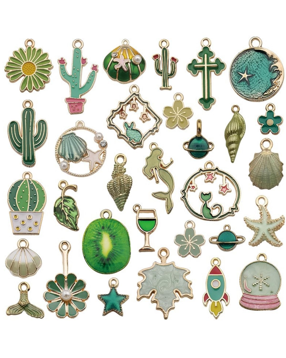 30 Ciondoli Fiori Di Ciliegio Smaltati - Per Bracciali, Collane Fai Da Te, Lega Metallica - Foto 5