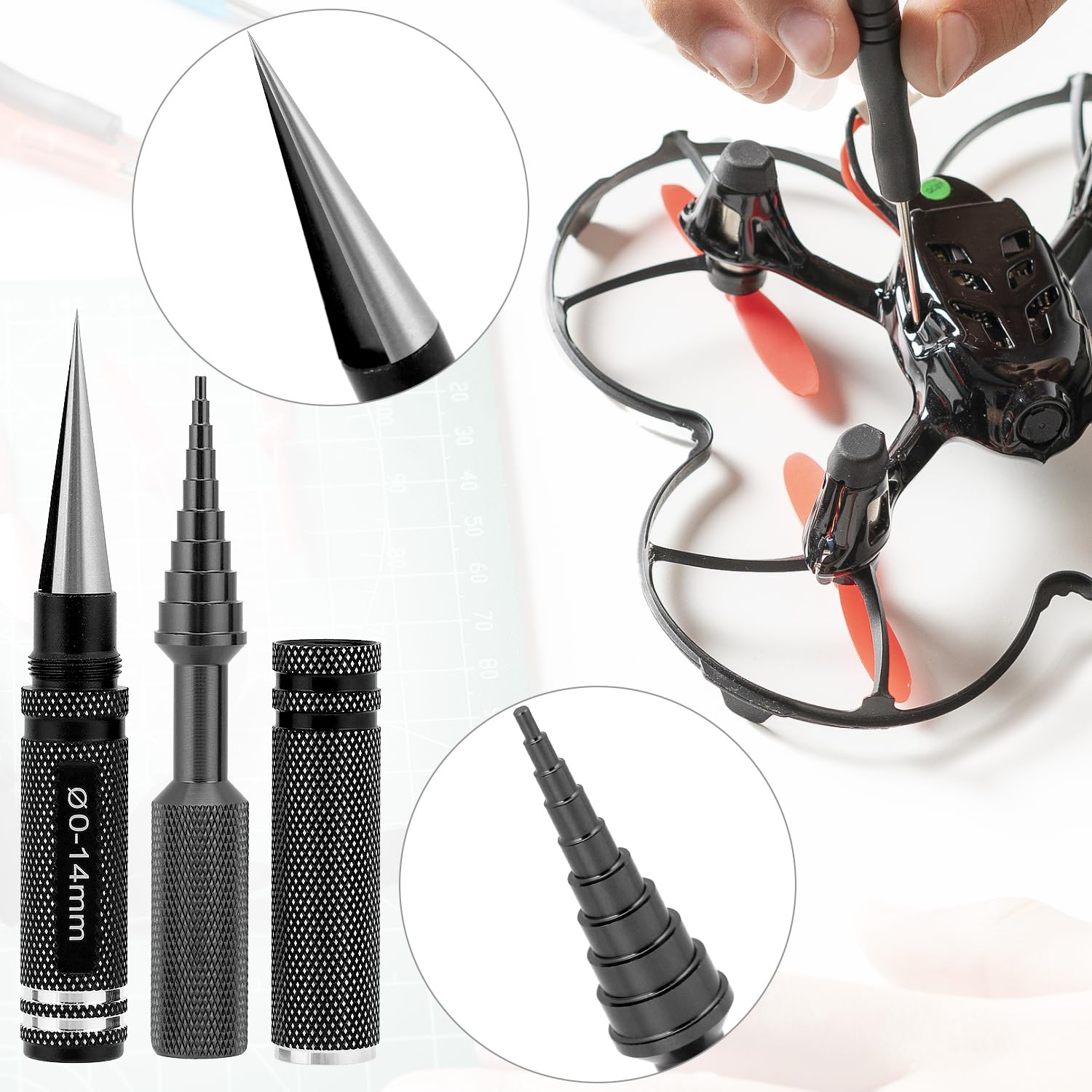 QWORK® Juego de herramientas RC 18 en 1, juego de herramientas RC, para coches RC, barcos, drones de carreras, robots