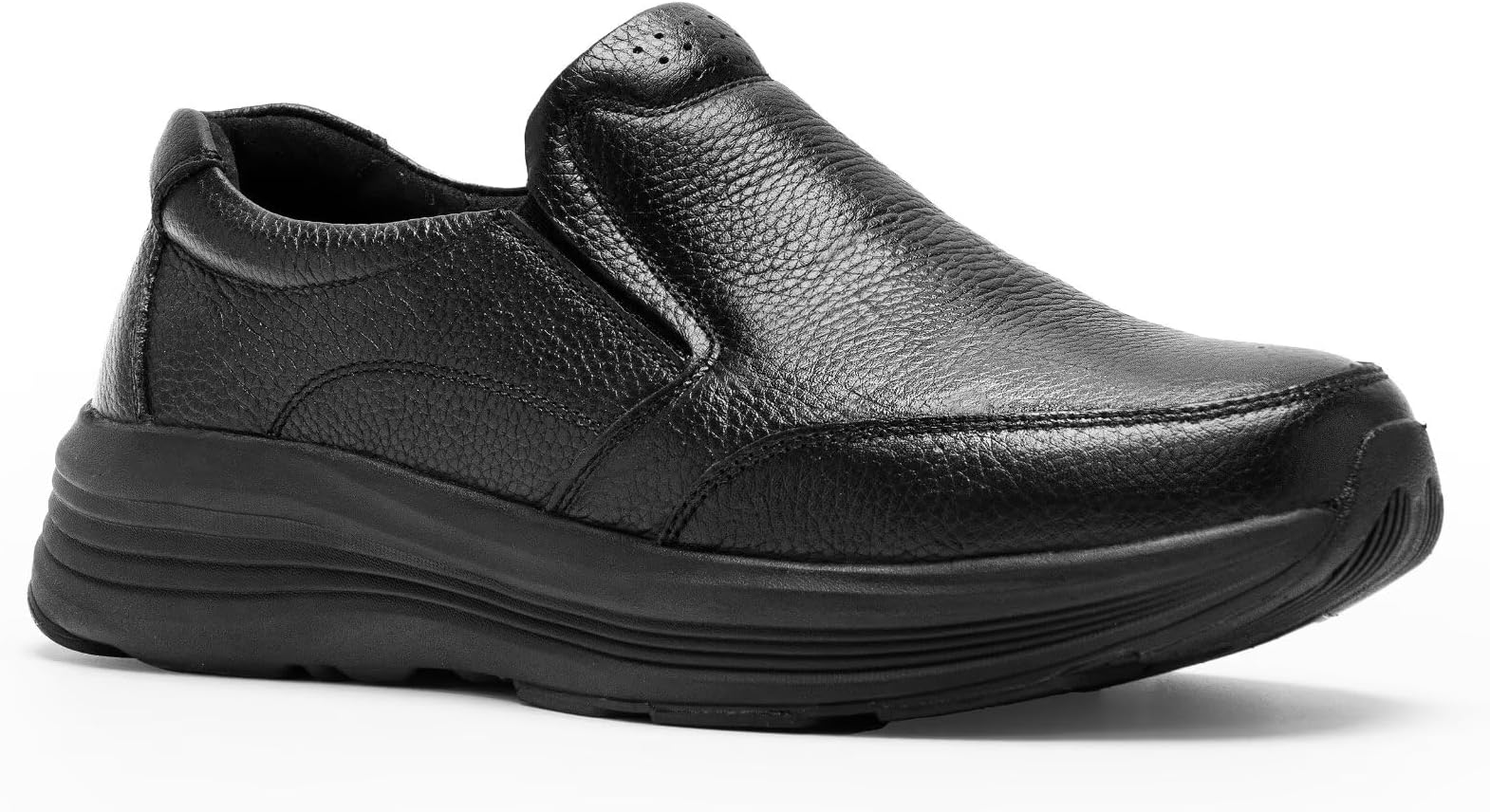 Men's Orthopedic Leather Dress Walking Shoes: Comfortable Orthotic Plantar Fasciitis Oxford Shoes with Arch Support, Flat Feet Casual Business Slip-On Loafers for Foot and Heel Pain Relief