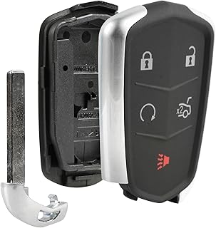 Key Fob Keyless Entry Smart Remote Shell Case & Pad fits Cadillac ATS, CT6, CTS, SRX, XT5, XTS