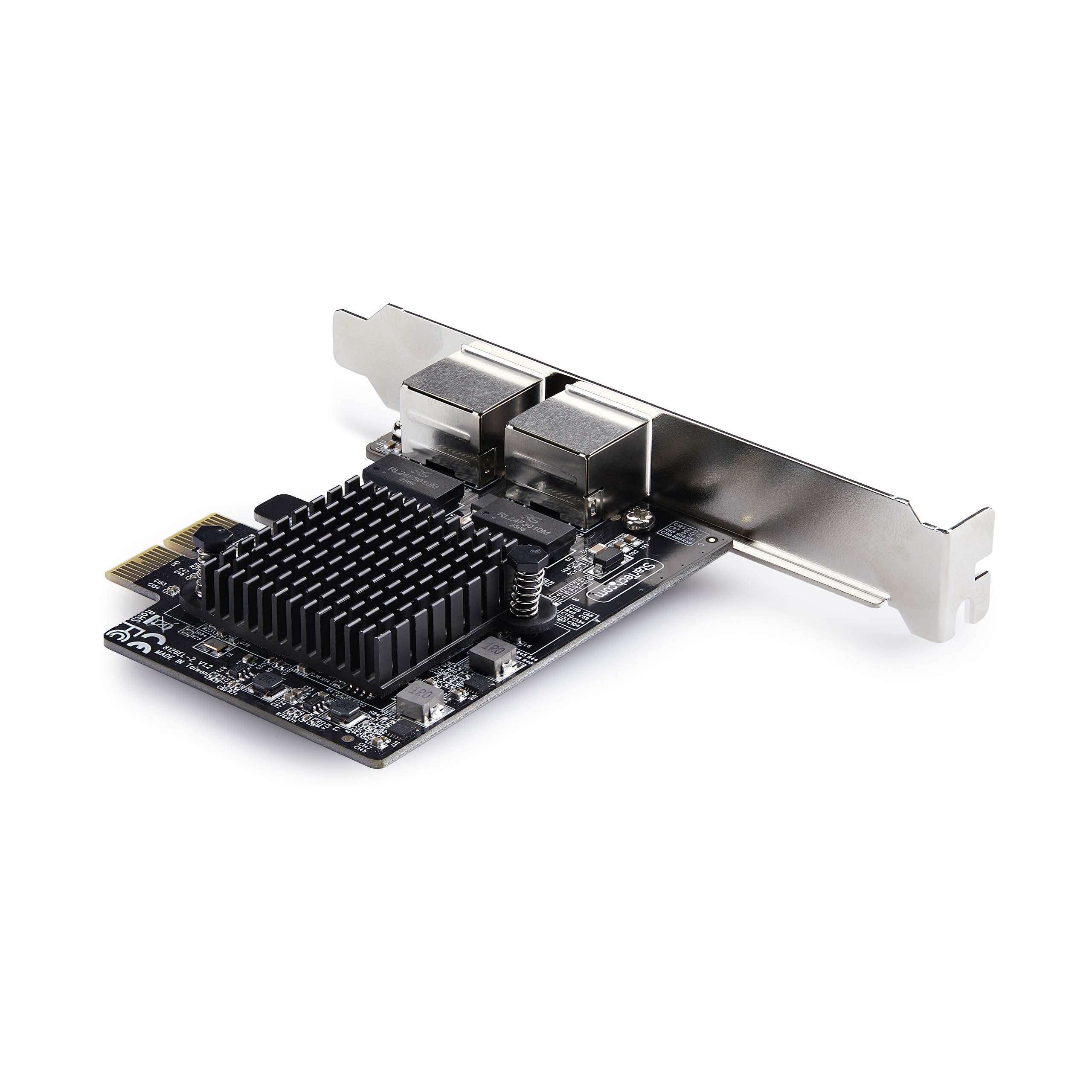 StarTech Carte Réseau PCIe Gigabit 5G, 2 Ports (PR25GR-NETWORK-CARD) | Realtek RTL8126, 5G/2, 5G/1G/100M/10M, Carte LAN PCI Express, Windows/Linux