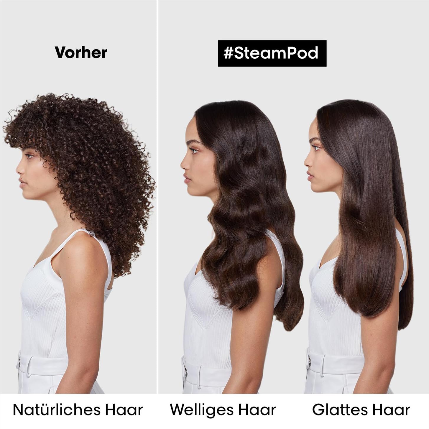 L'Oréal Professionnel Pflegeset mit SteamPod 3, All-in-One-Dampfstyler mit Case und SteamPod Glättungskonzentrat (50 ml) für Schutz vor Hitze bis 230°C und hoher Luftfeuchtigkeit, Für alle Haartypen
