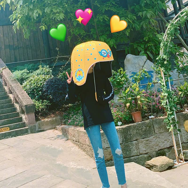 Aramox Casque Parapluie Motif Dessin Animé Ombre Pluie Soleil Revêtement