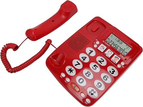 Miniatura 5 de Ajuste el tono de llamada con cable, teléfono grande pero tonelado para personas mayores, teléfono con cable con identificación de llamadas para