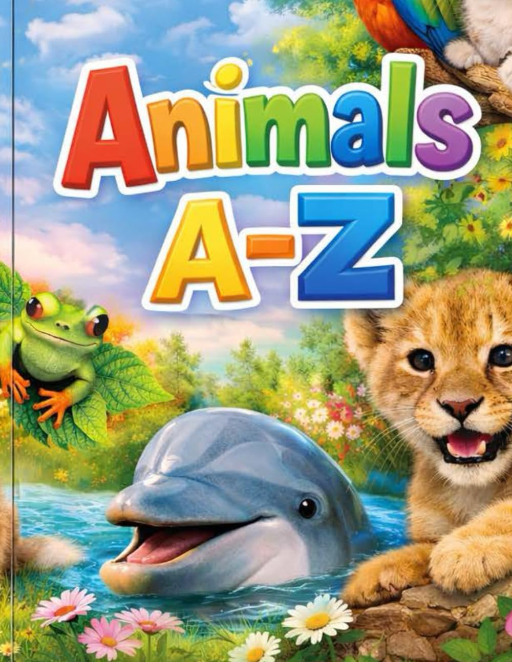 A to Z Wildlife Animals Coloring Book for Kids: Fun and Educational Activity Book with Jungle, Safari, Ocean & Forest Creatures