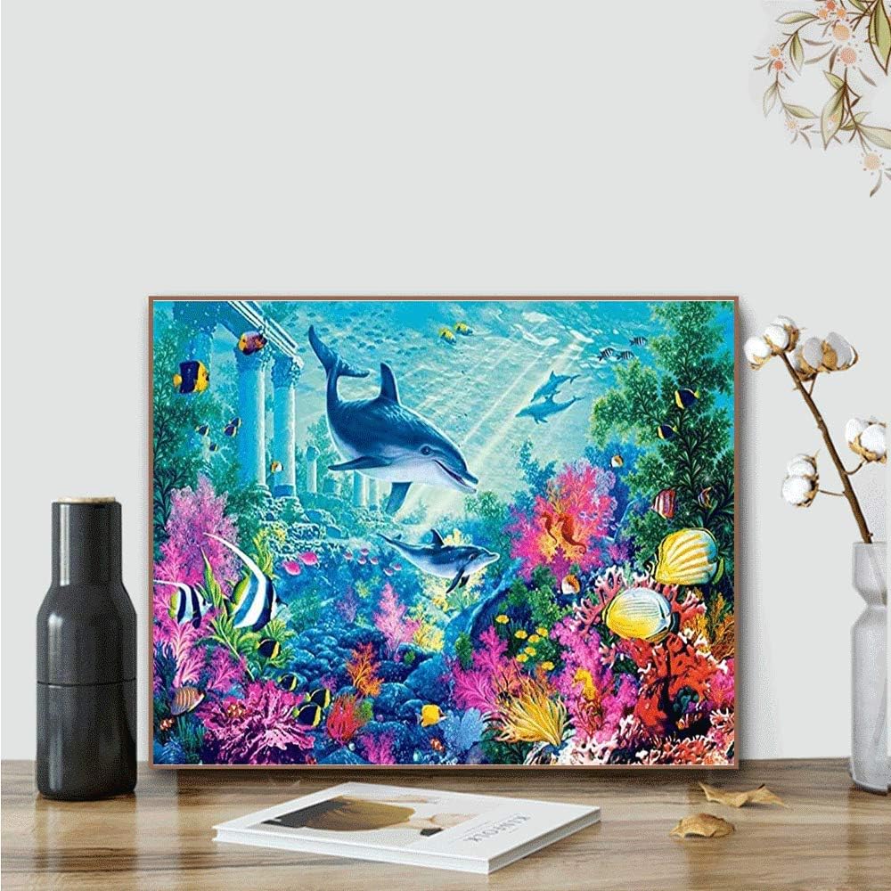 Kimily DIY Paint by Numbers for Adults Kids Dolphin Paint