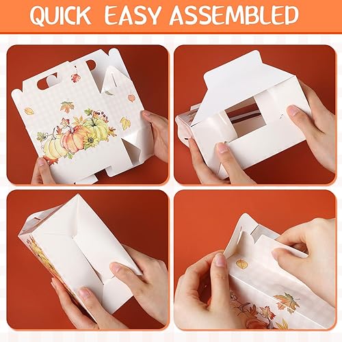 Miniatura 3 de Pasimy Cajas de dulces para fiesta de otoño, cajas de golosinas para fiesta de Acción de Gracias, cajas de fiesta de cosecha de otoño, cajas de