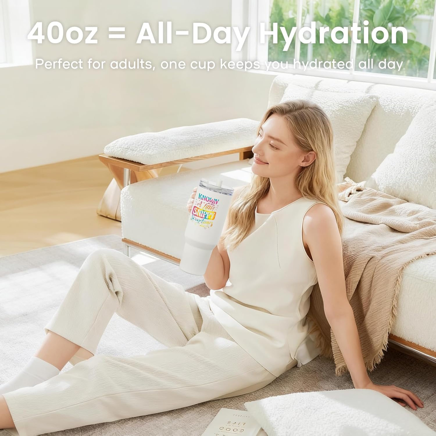 Personalized 40oz Tumbler with Handle and Straw, Custom Stainless Steel Tumbler with Name,Picture,Logo,Insulated Coffee Cup, Personalized Gifts for Women Men, Birthday Christmas Gift (40oz) - Image 4