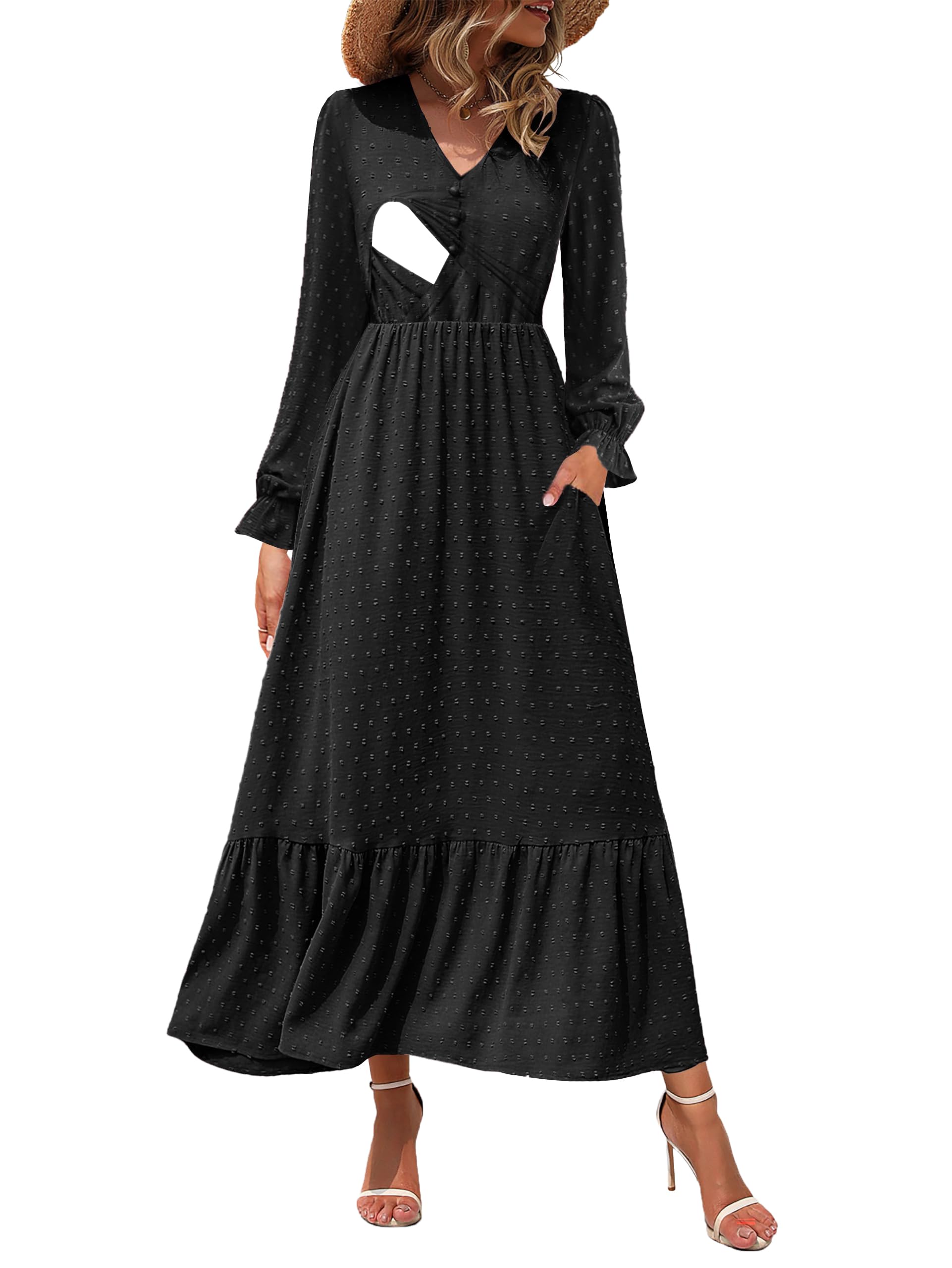 Photo 1 of CzzzyL Women's Maternity Nursing Maxi Dress