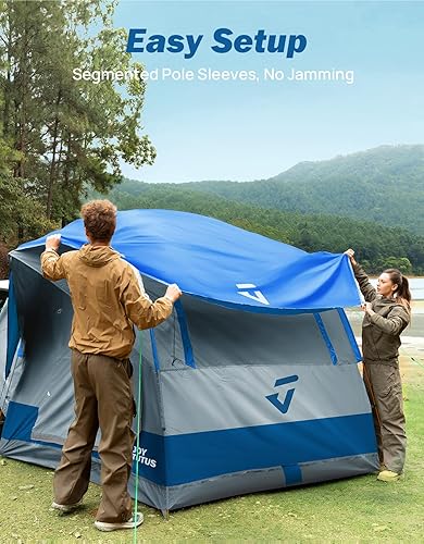 Miniatura 8 de JOYTUTUS Tienda de campaña SUV para acampar con lluvia, diseño de doble puerta con postes de aluminio, tienda de campaña para portón trasero SUV con