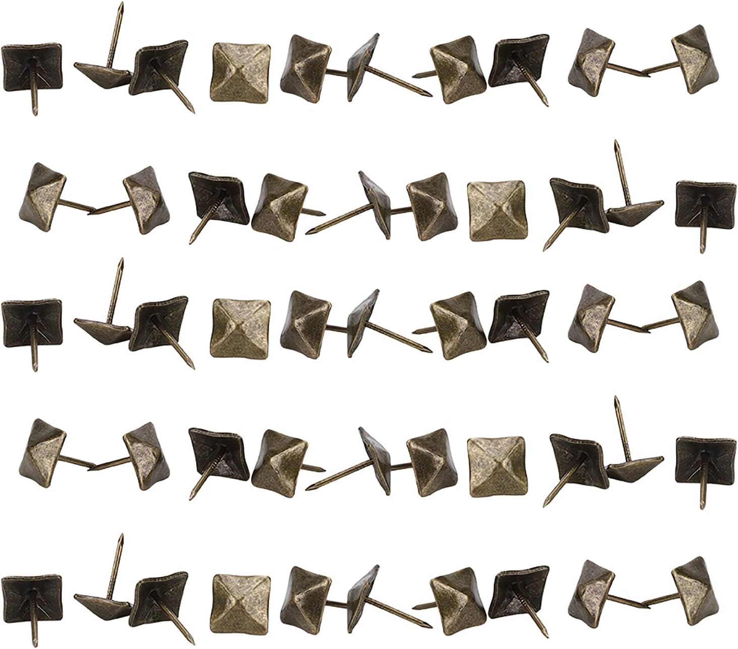 Upholstery Door Nail Retro Cyan Bronze Iron Decorative Furniture Hardware Accessories for Home Sofa Decoration (Side Length 14mm*Total Length 20mm)