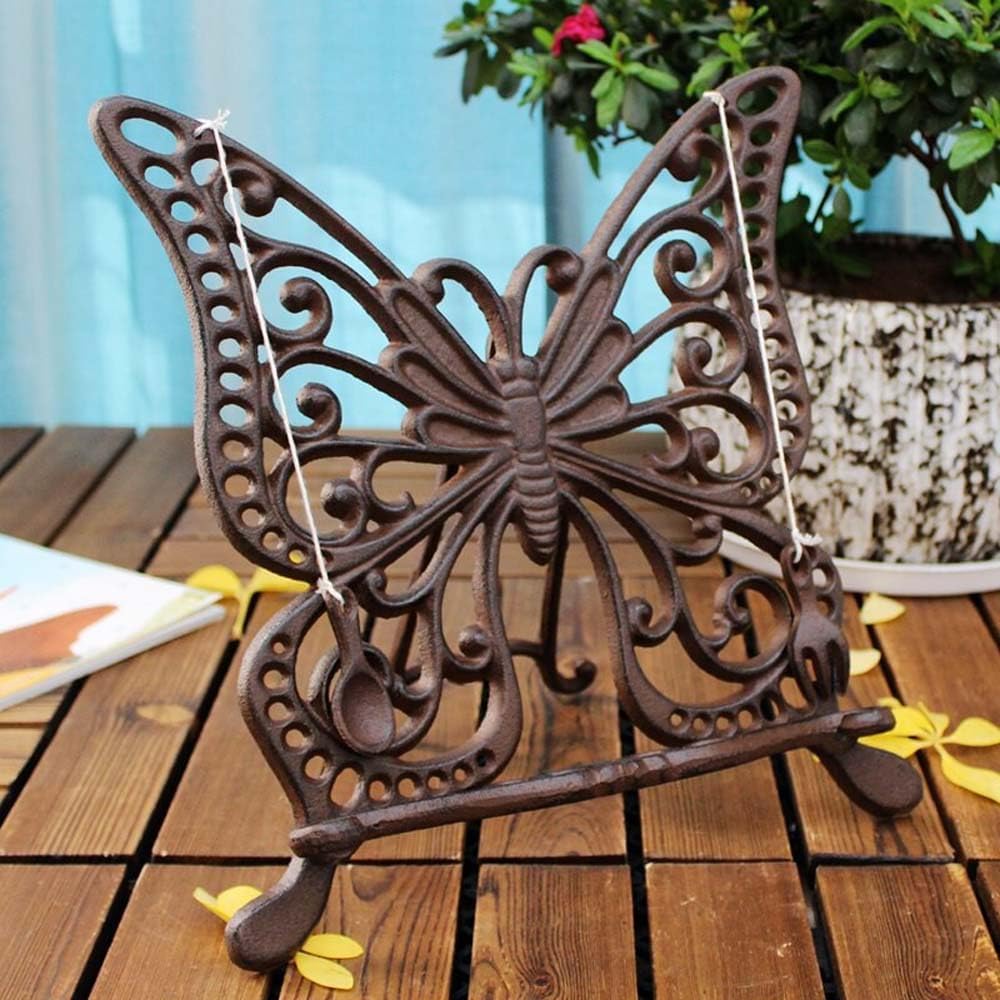 Cast Iron Butterfly Magazine & Menu Rack, Decor Organizer for Restaurant & Home image 2