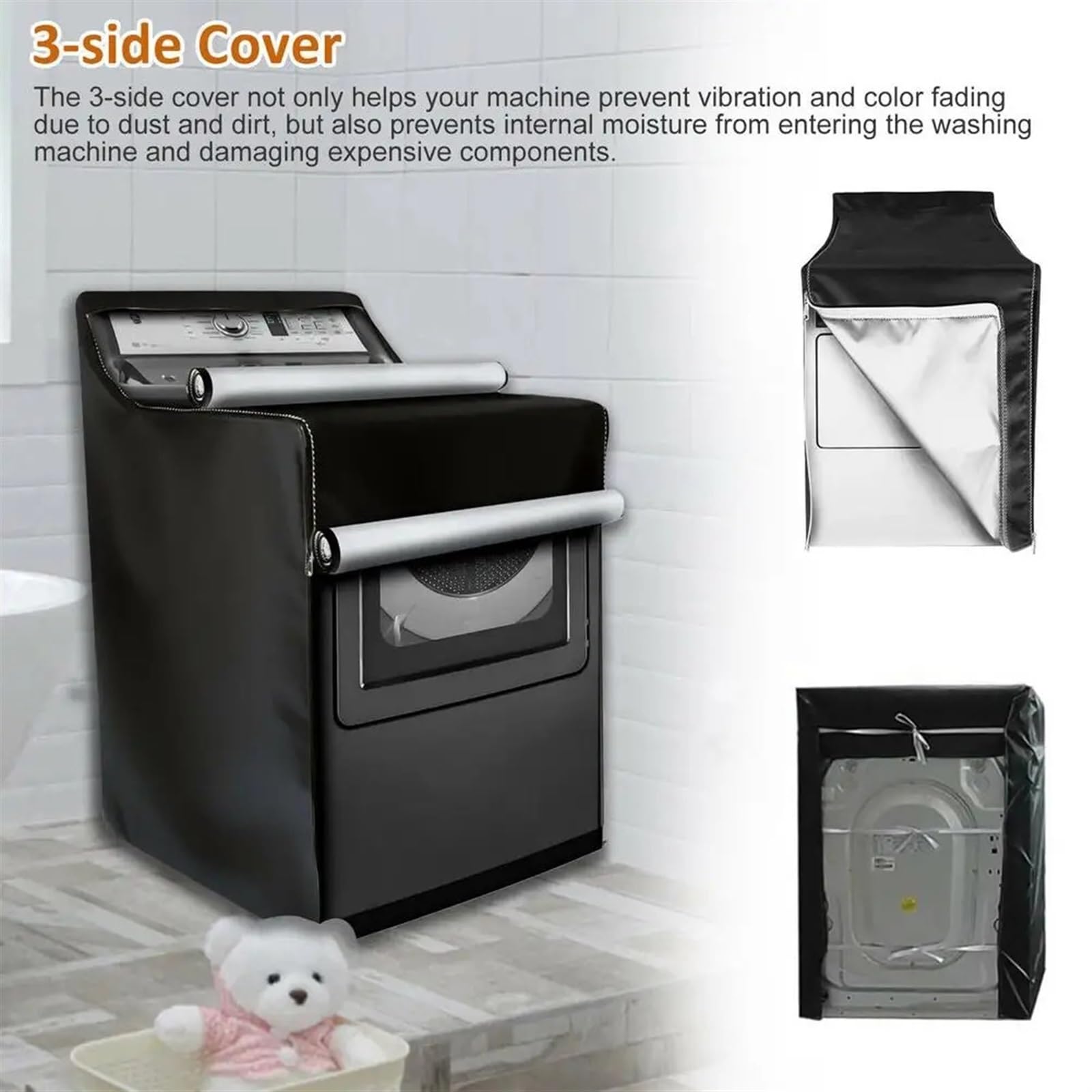 Copertura Antipolvere Superiore for Lavatrice Protezione Solare Impermeabile Anti-UV Lavatrice/asciugatrice Copertura Protettiva Antipolvere(Silver)
