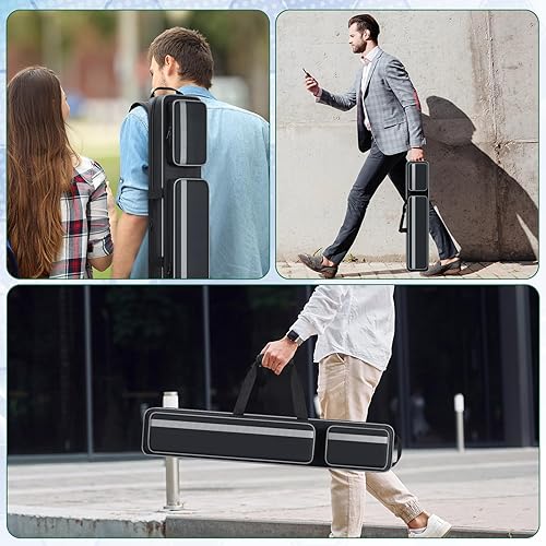 Miniatura 6 de Estuche para taco de piscina de 2 x 3, bolsa para palo de piscina, funda suave con múltiples bolsillos para 2 traseros y 3 ejes, funda para palo de