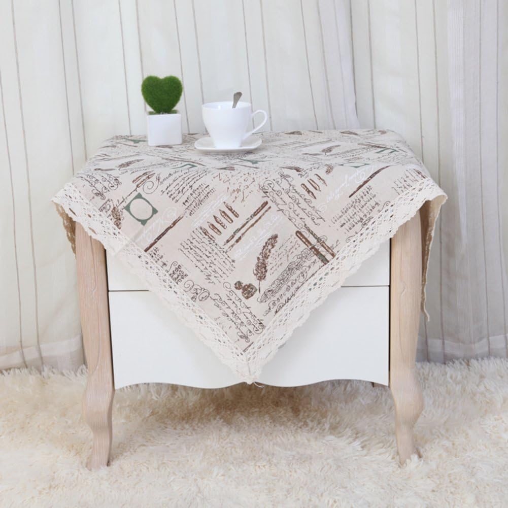 muti-fuctional cover towels/Lacy idyllic small table cloth/ cotton and linen table cloths/ Korean style bedside table cover/small square scarf-N 110x160cm(43x63inch)