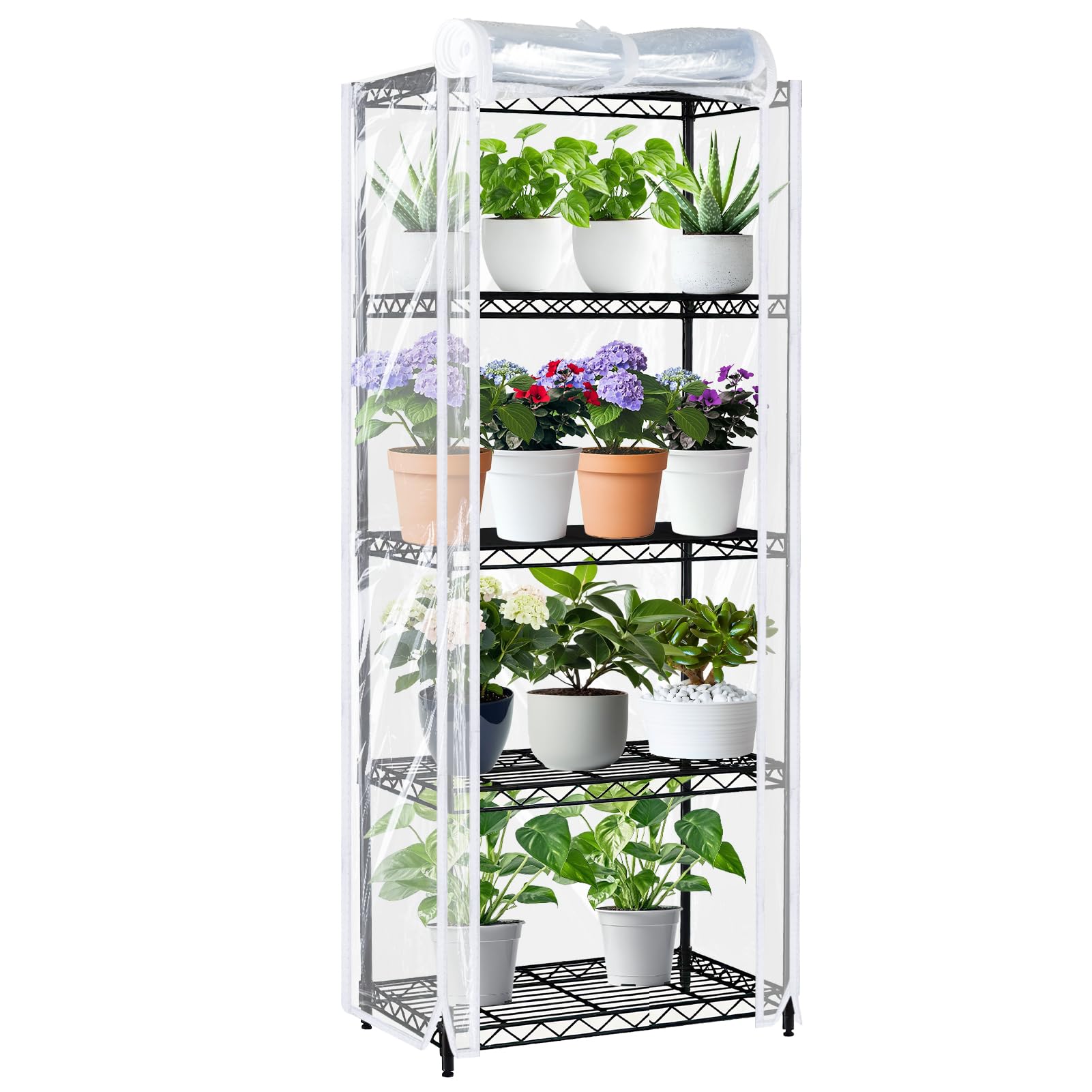 Gewächshaus Kleine Premium Folie, Vermehrungshaus Gewächshaus Platzsparender Kaltrahmen für Balkongarten 62 x 35 x 158 cm transparent