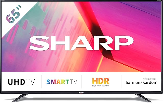 SHARP 65BJ3E 164 cm (65 cali) 4K Ultra HD Smart LED TV, HDR, system dźwiękowy Harman/Kardon, Triple Tuner