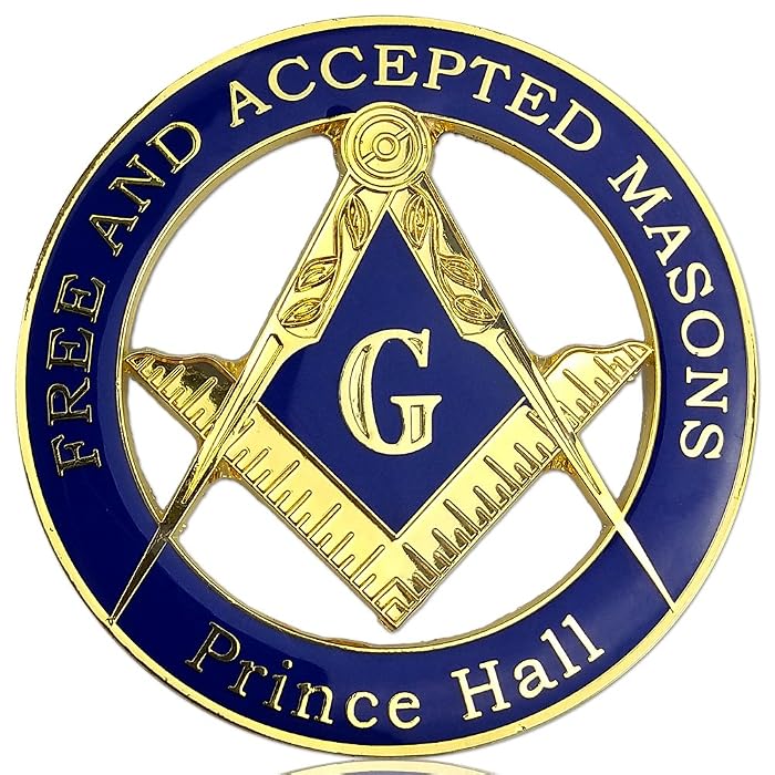 Buy JYG Masonic Car Emblem Challenge Coin Prince Hall Compass Symbol 