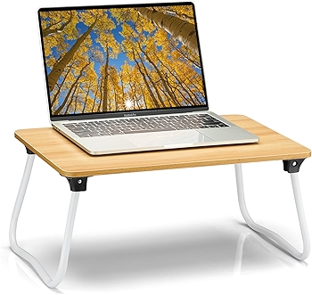 Ruxury Foldable Lap Desk: Portable Wood Laptop Stand for Home and Travel
