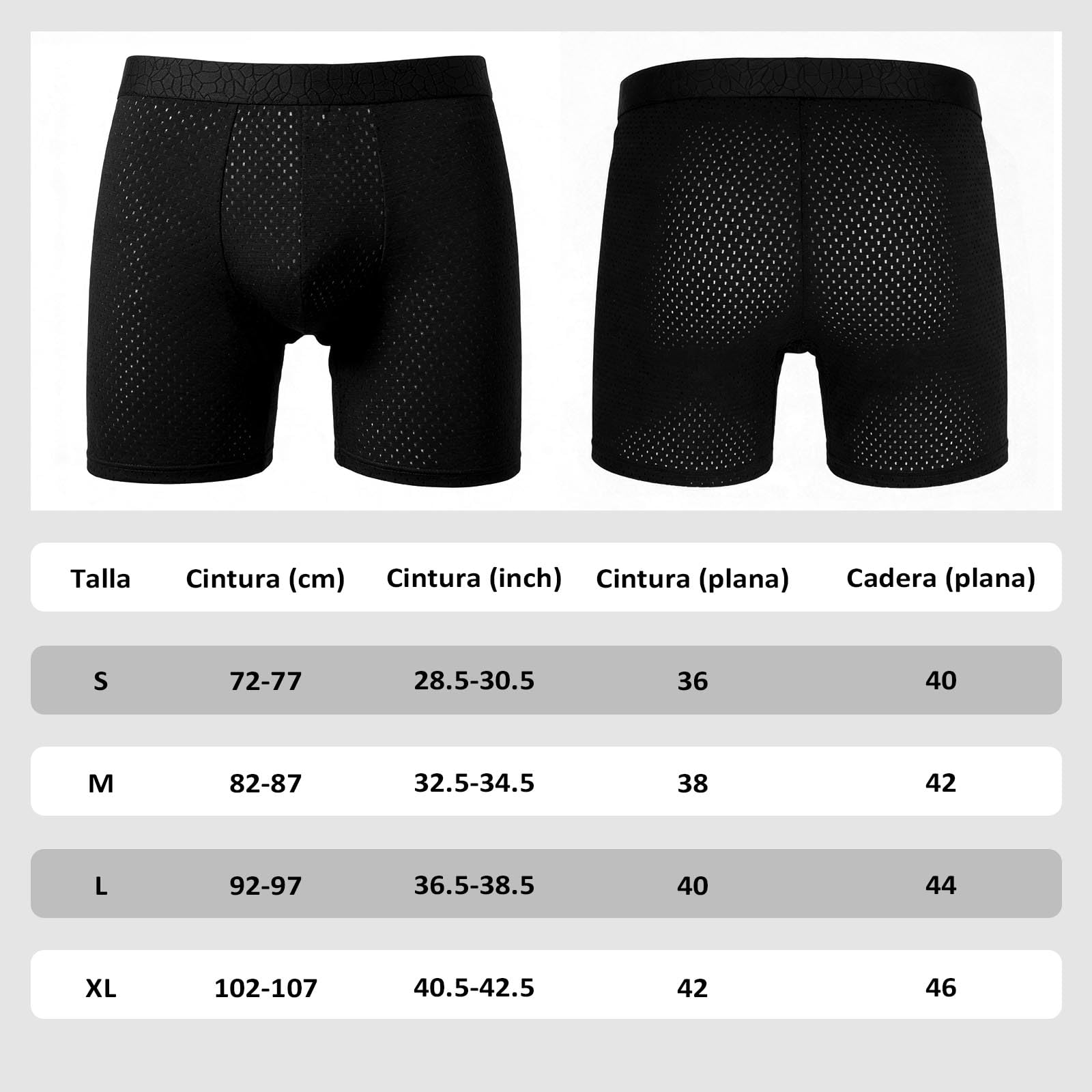 ZAKASA Calzoncillos Hombre Boxer Largos: Ropa Interior Hombres Transpirable Cómoda Sin Etiqueta Anti Rozaduras Verano Casual Deporte Pack de 4