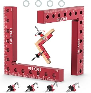 Housolution 90 Degree Positioning Squares Right Angle Clamps 5.5" x 5.5"(14 x 14cm) Aluminum Alloy Corner Clamps for Woodworking Tools, Wood Clamps for Picture Frame Box Cabinets Drawers (2pack)