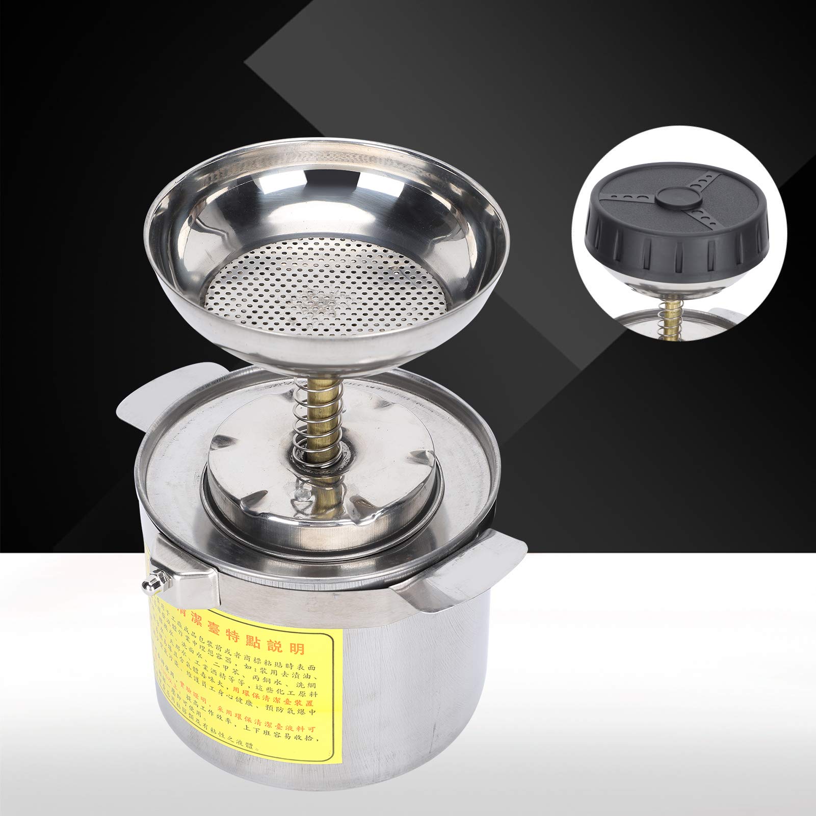 Dispenser con Pompa Idraulica per Alcol in Acciaio Inossidabile da 1,2 Litri, Dispositivo di Pulizia Ambientale con Schermo Filtrante Ultra, Flacone Erogatore con Pompa per