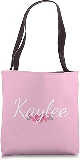 Custom Kaylee Gift Personalized Name Flowers Floral Pink Tote Bag