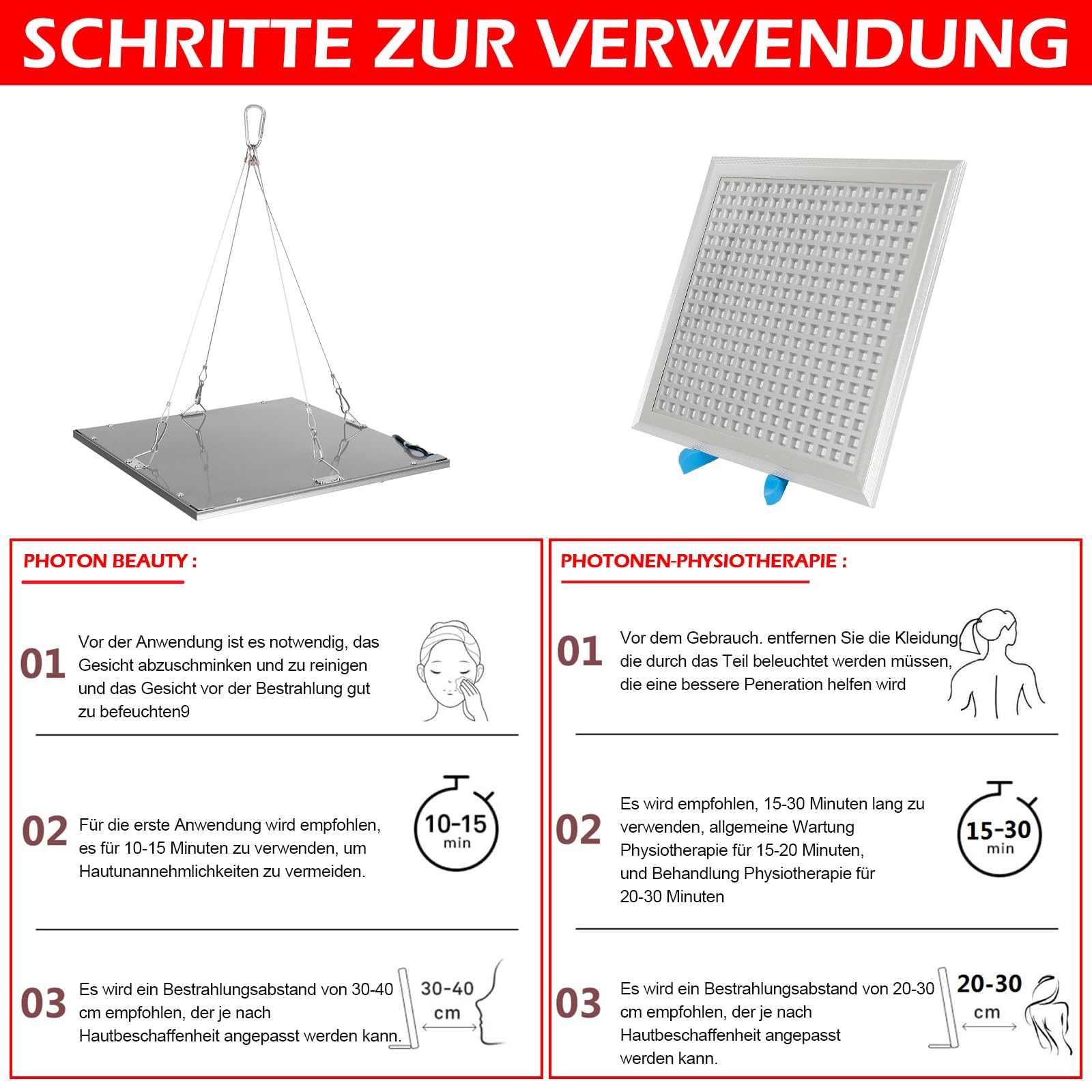 Dispositivo de terapia de luz roja para cuerpo, 150 W, lámpara de luz infrarroja cercana, 660 nm 850 nm, con 289 ledes de alto rendimiento para la recuperación, mejora el sueño, alivio del dolor