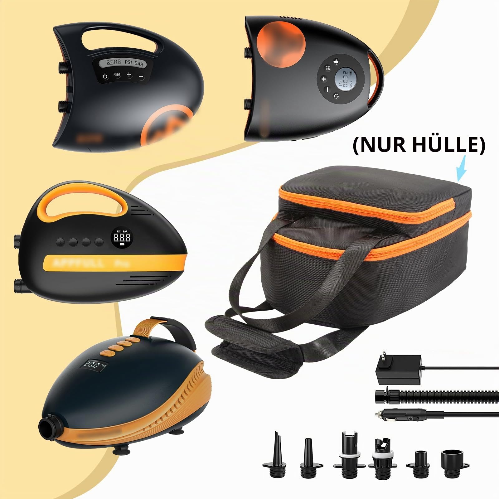 Paddelboard-Pumpentasche, Oxford-Tragetasche für SUP-Pumpe, Aufbewahrungstasche für elektrische Luftpumpe, Shark II, Paddelboard-Zubehör (nur Tasche)