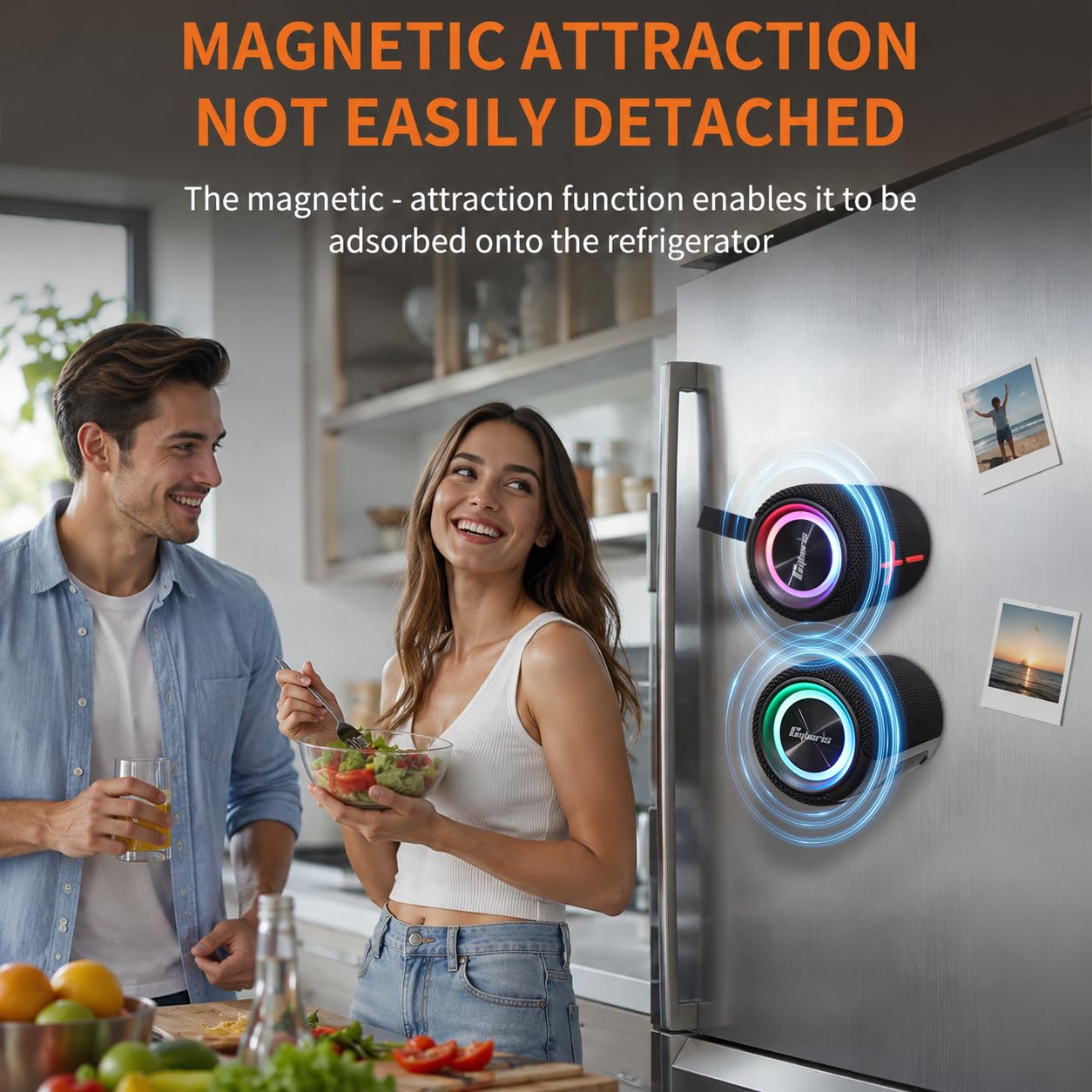 2 w 1 Magnetyczny podwójny rozdzielany głośnik Bluetooth, IPX6, wodoodporny, przenośny, bezprzewodowy głośnik z dźwiękiem stereo 20 W, Bluetooth V5.3, 24 h Playtime, wielokrotne parowanie do domu, na