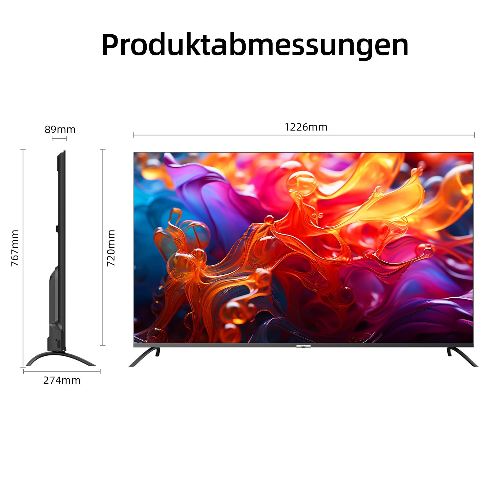 CHIQ U55QM8G 55 Zoll Smart TV, QLED UHD mit HDR, rahmenloses Metall-Design, Google TV, Dolby Audio, Triple-Tuner, 2,4G/5G WLAN, Google Assistant, HDMI 2.1, USB2.0, Modell 2023 Schwarz
