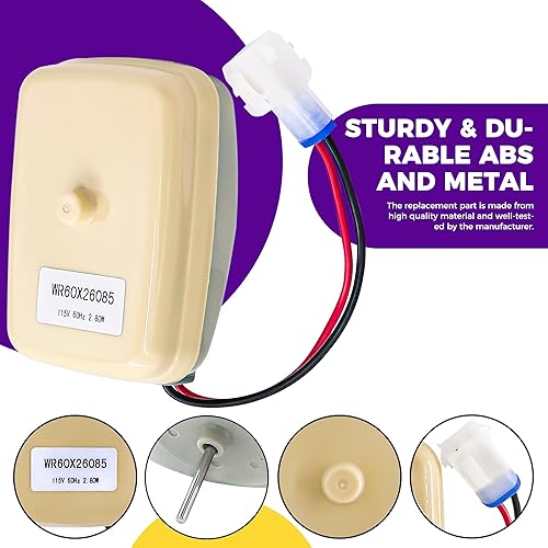 Miniatura 5 de WR60X26085 Motor del ventilador del evaporador del refrigerador apto para refrigerador eléctrico general WR60X20324 WR60X10244 WR60X10279 4396413