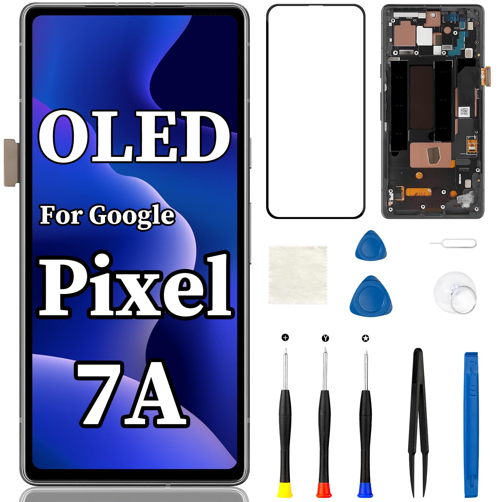 Écran OLED pour Google Pixel 7A avec châssis et kit de réparation complet - 8