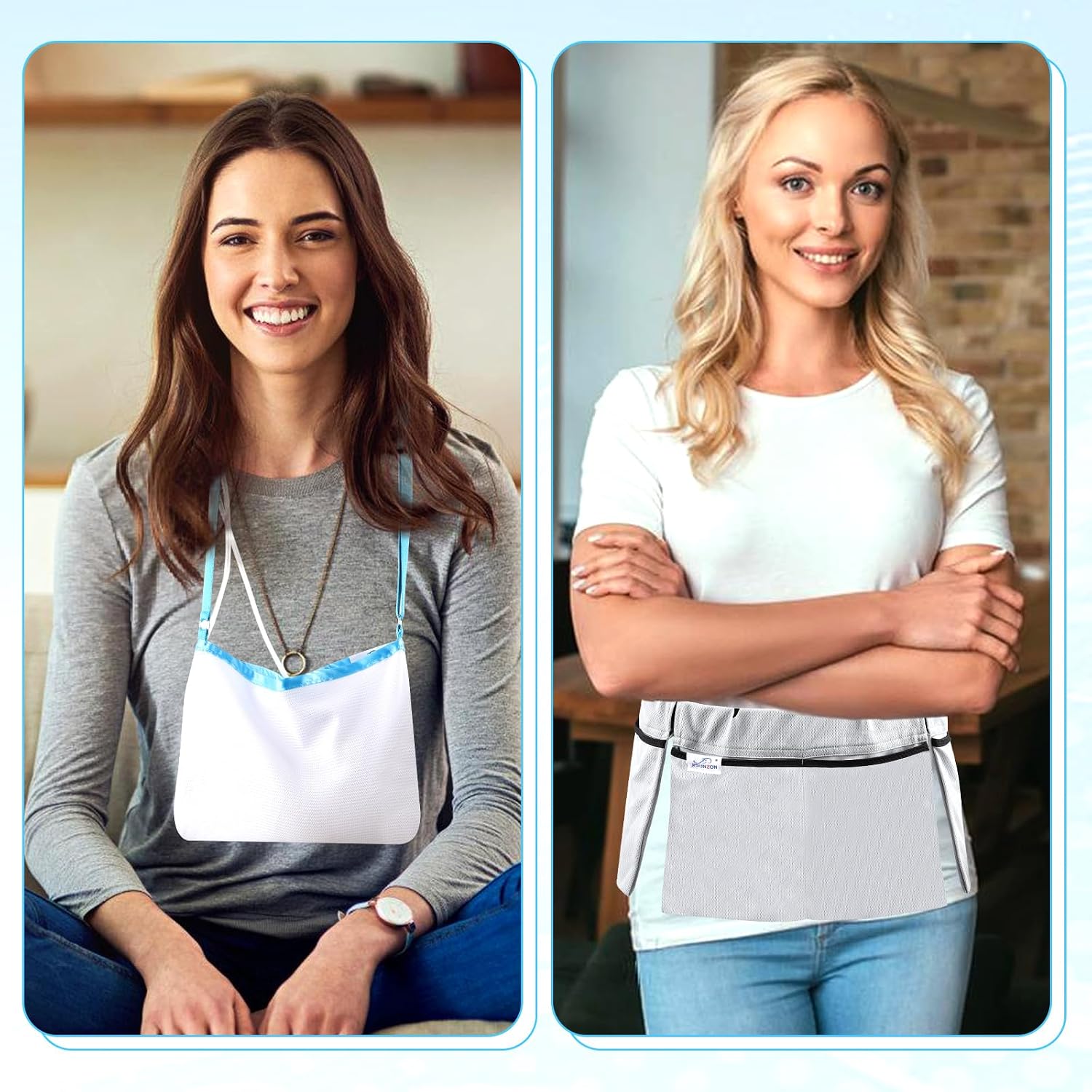 Mastectomy Drainage Pouch Shower Pouch - Dual Bottle Holders, Adjustable Waist Belt & Neck Strap | Post-Surgery Recovery Essential for Breast Cancer Patients, Comfortable & Breathable Design