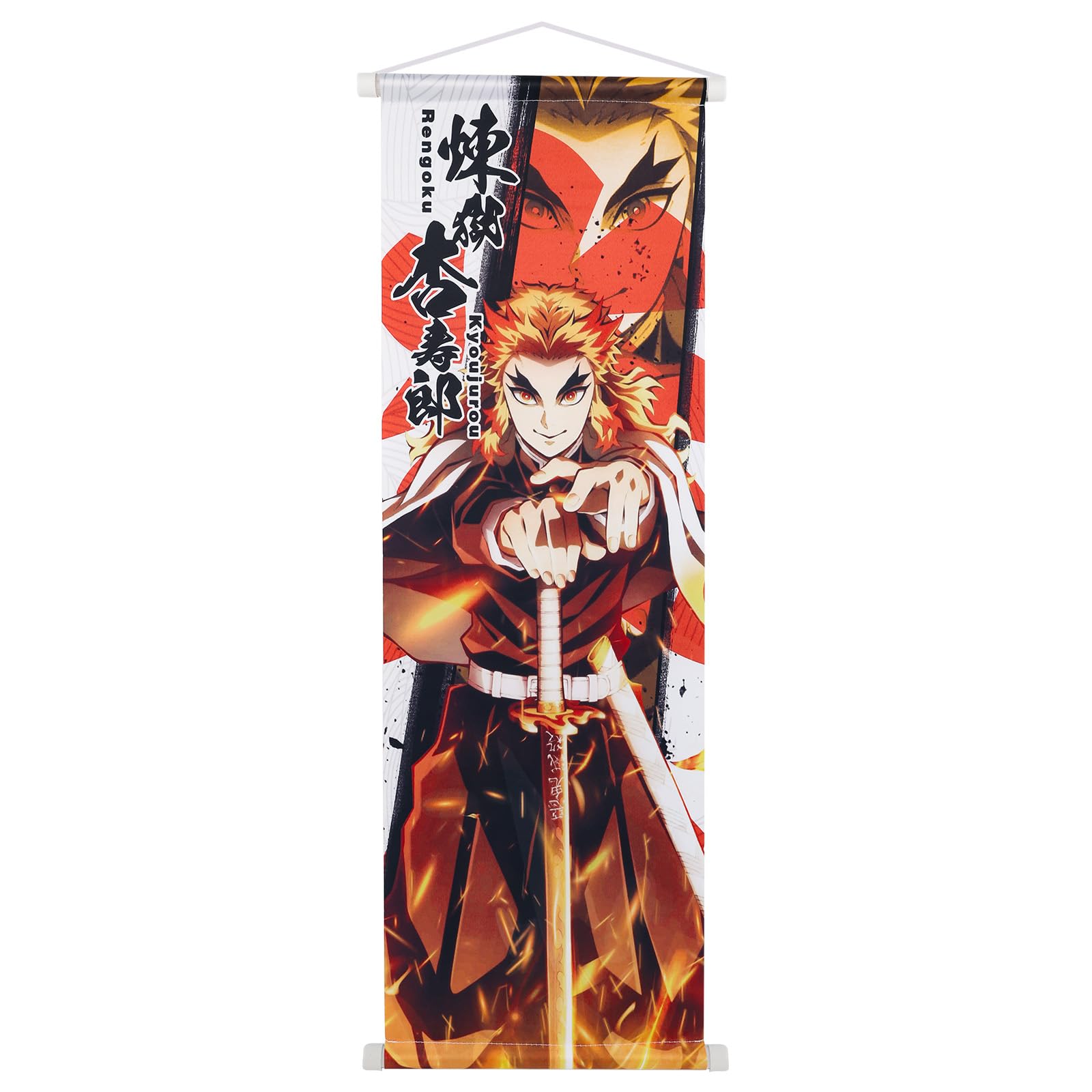 Wirhaut Demon Slayer Scroll Poster, Anime Artistic Wall Decor Piece, Traditional Japanese-Style Wall Art for Living Room or Bedroom
