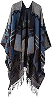 Vista 22 de Poncho chal para mujer, suéteres suaves y cálidos para mujer, parte delantera abierta, poncho de viaje para otoño, invierno y primavera