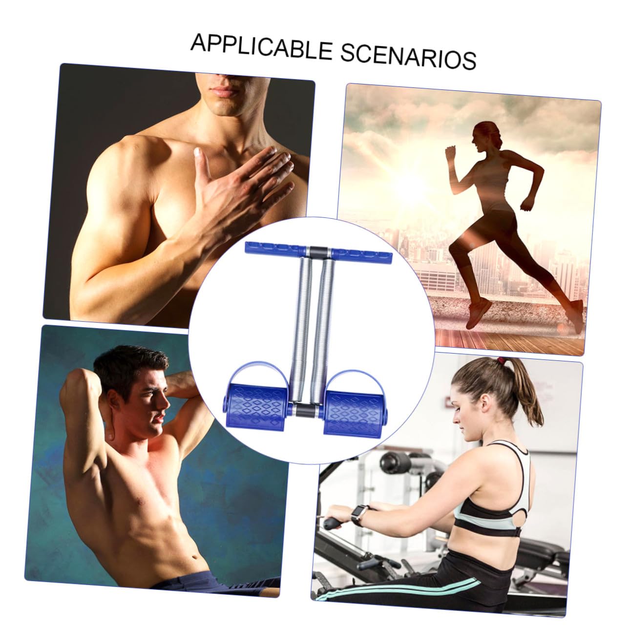 attrezzature per il fitness flettere bici macchina passo-passo estrattore esercizio ginnico pedali pedale di trazione della gamba fune di trazione in acciaio tavola elastica Blue