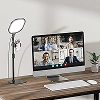 LitONES Zoom Conference Light: Edge-Lit Desk Lamp CRI 97.8, 30 Modes, Adjustable Stand for Video Calls, Webcam, Streaming & Home Office