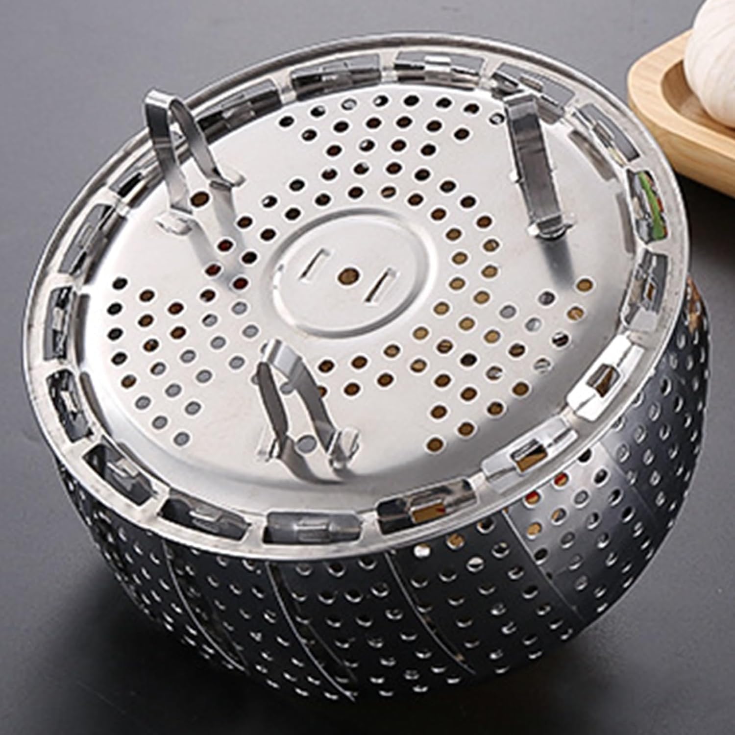 GaxQuly Stainless Steel Vegetable Fruit Steamer Punching Food Drain Bowl Basket, Steamer for Cooking Vegetables, Momos, Veggie, Fish, Seafood, Fruits, Fits Various Pot Sizes - Dishwasher Safe Fits Various Size Pot (Stainless Steel, Extra Large) 1