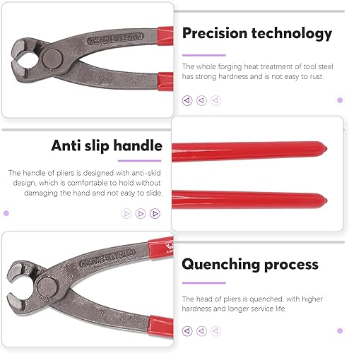Miniatura 4 de Swpeet Alicates de abrazadera de oreja de 9 pulgadas, alicates de abrazadera de oreja, herramienta de engarzadora de pinzas, extractor de clavos