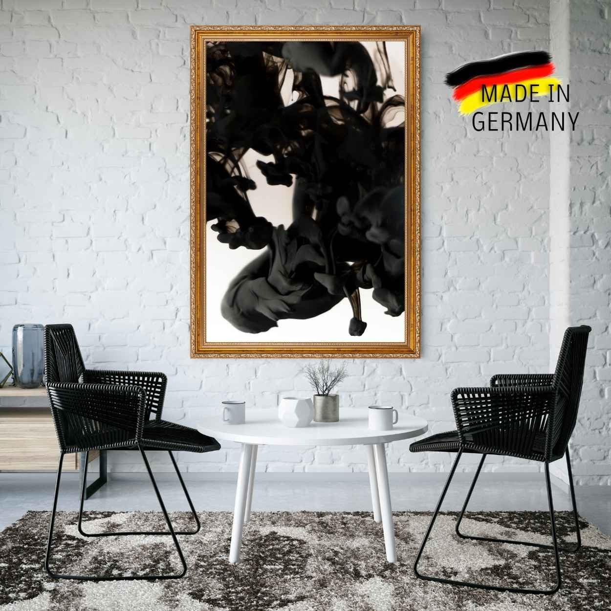 CLAMARO Bilderrahmen Athen Barock, Massivholz, Gold, 100x140 cm, Acrylglas | Holzart Fichte, handgefertigt in Wunschmaß, HDF-Rückwand mit Metall-Aufhänger, Hoch- und Querformat, Vintage, 30 mm breit