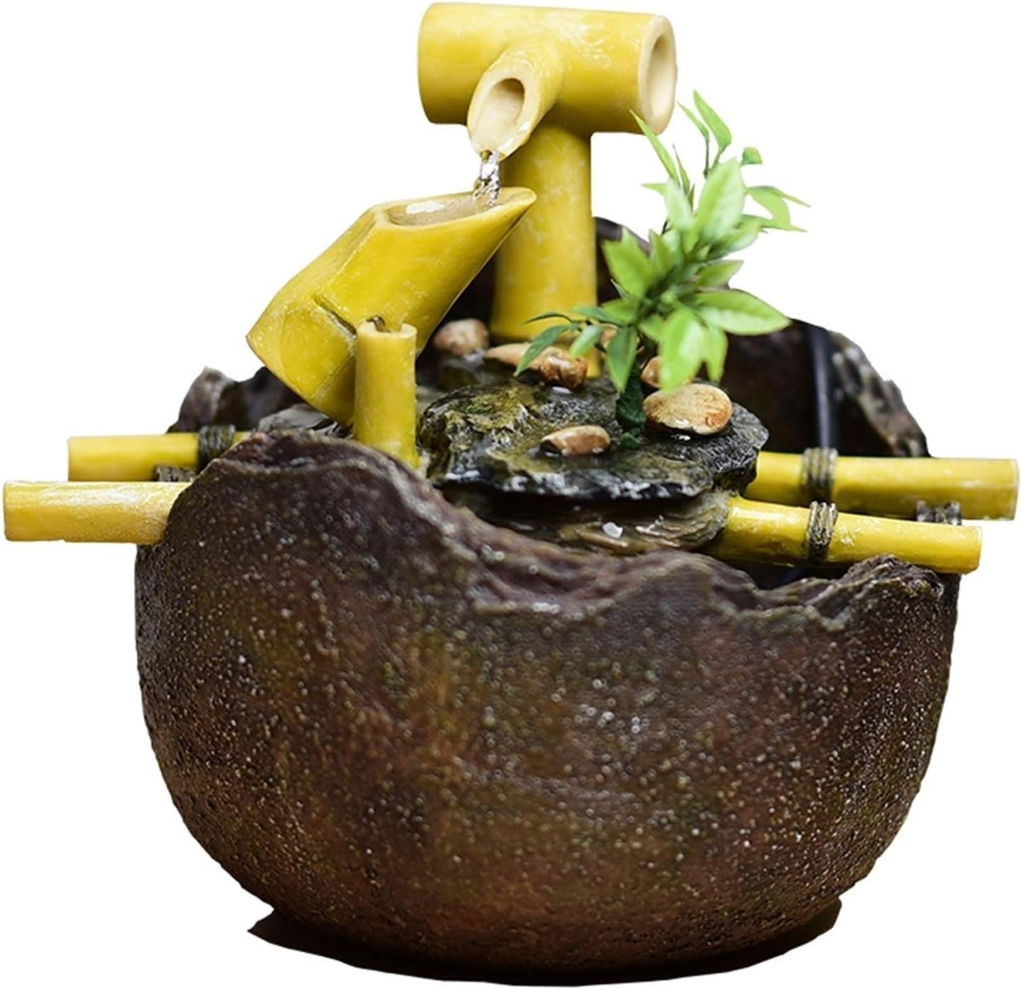 Tabletop Fountain Small Desktop Fountain Automatic Circulating Water Home Living Room Office Desktop Decoration Fountain Interior Decoration Crafts, 7.9" L×6.3" W×7.1" H Desktop Fountain