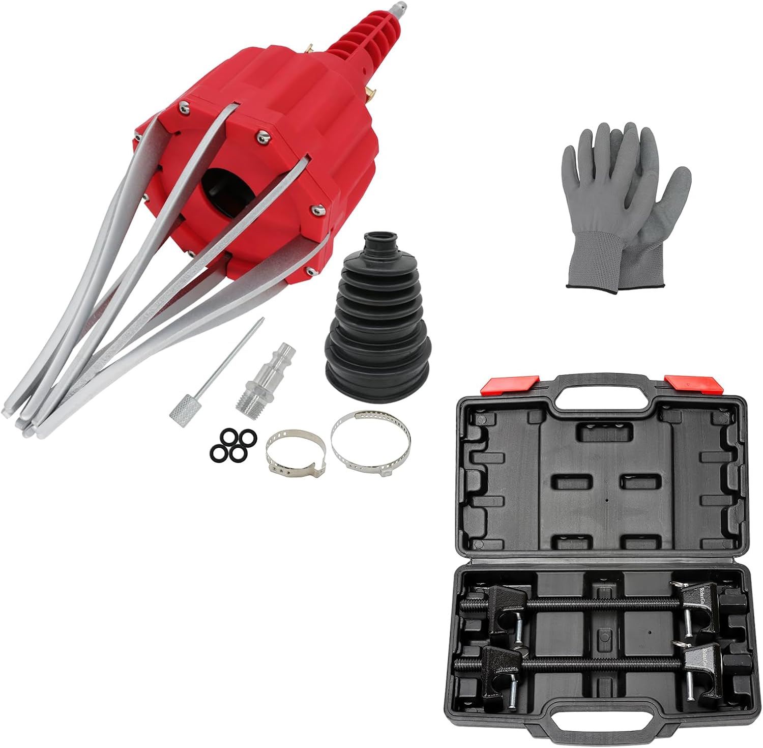 Automotive Universal Pneumatic CV Joint Boot Installation Tool CV Boot Expander Coil Spring Compressor Tool Automotive 2 pcs Heavy Duty Macpherson Strut Spring Compressor Set