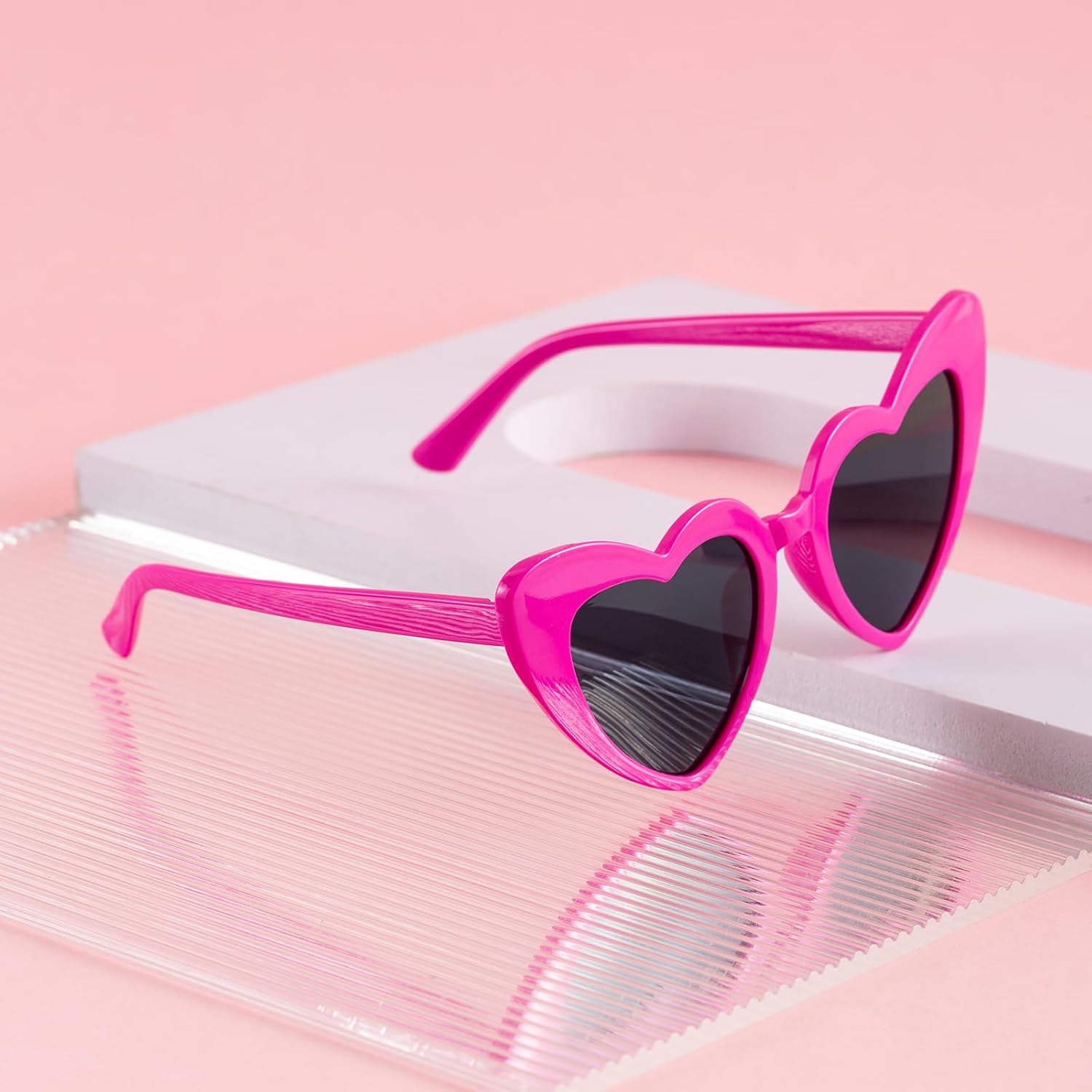 Bachelorette Party Favor Sunglasses 6 Pack,Retro Cat Eye Heart Sunglasses for Women,Bridesmaid Proposal Gifts - Image 2